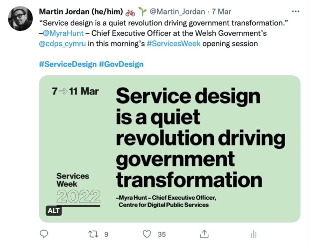 Screenshot of tweet from Martin Jordan